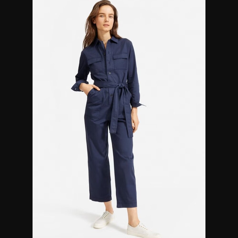 Everlane The Modern Utility Jumpsuit Navy Blue Sz. 6